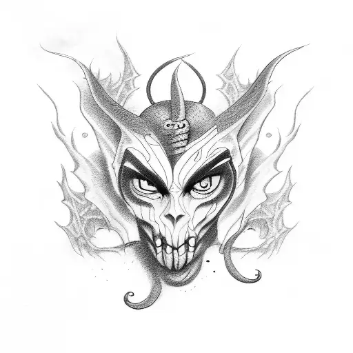 succubus dark tattoo realism tattoo design idea
