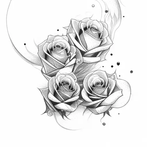 Gemini, roses and a deer tattoo design idea
