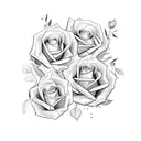 Gemini, roses and a deer tattoo design idea