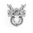 Gemini, roses and a deer tattoo design idea