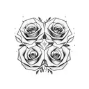 Gemini, roses and a deer tattoo design idea
