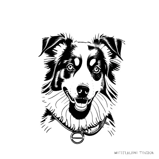 australian shepherd tattoo design idea