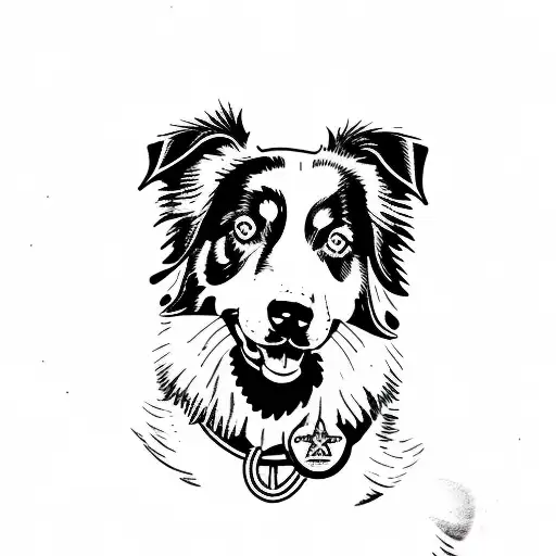 australian shepherd tattoo design idea