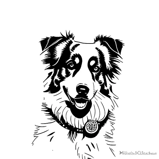australian shepherd tattoo design idea