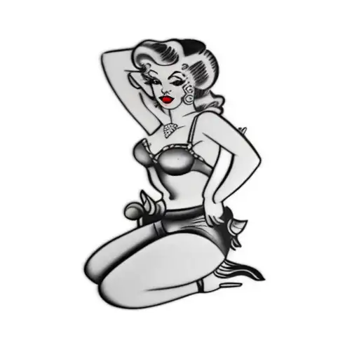 a pinup girl tattoo design idea
