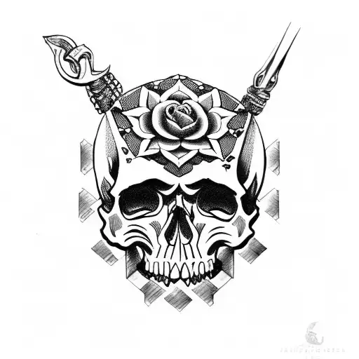 skull and crossbones tattoo design idea