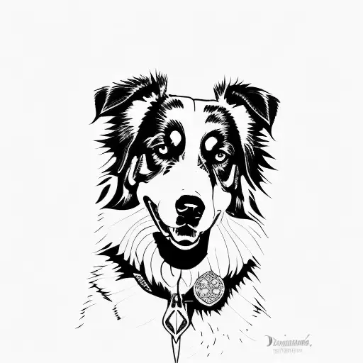 australian shepherd tattoo design idea