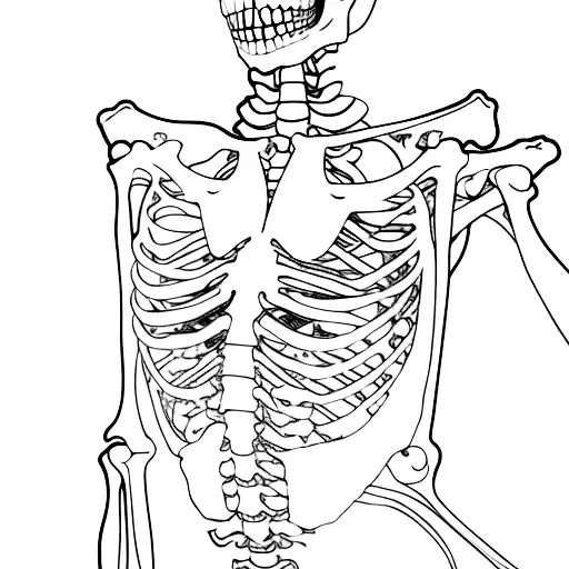 full body skeleton tattoo design idea