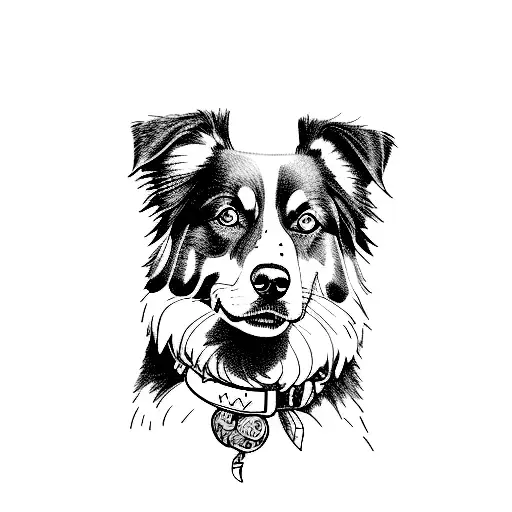 australian shepherd tattoo design idea