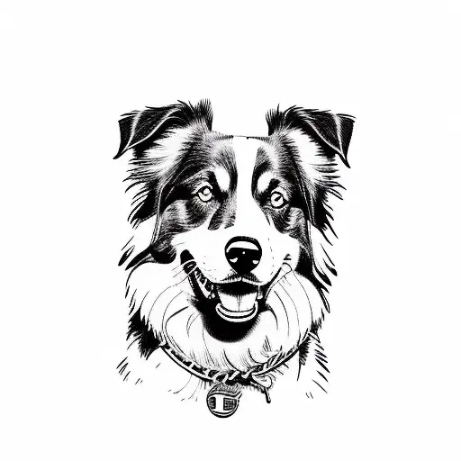 australian shepherd tattoo design idea