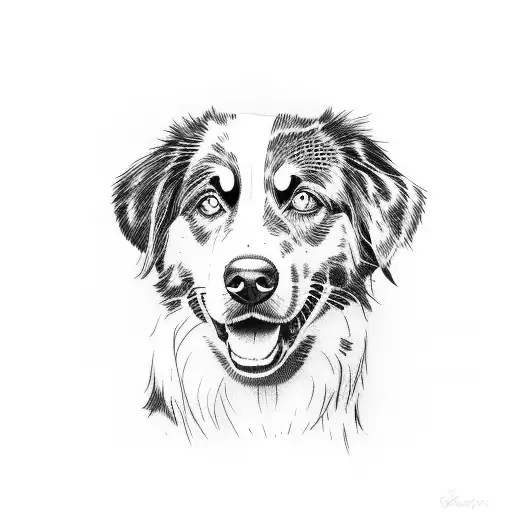 australian shepherd tattoo design idea