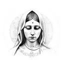 virgin Mary crying tattoo design idea