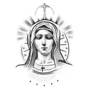 virgin Mary crying tattoo design idea