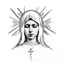 virgin Mary crying tattoo design idea