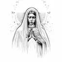 virgin Mary crying tattoo design idea