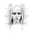 virgin Mary crying tattoo design idea