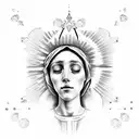 virgin Mary crying tattoo design idea