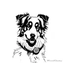 australian shepherd tattoo design idea
