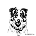 australian shepherd tattoo design idea