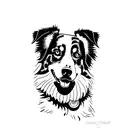 australian shepherd tattoo design idea