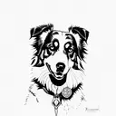 australian shepherd tattoo design idea