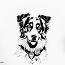 australian shepherd tattoo design idea