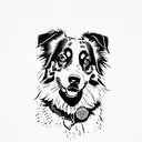 australian shepherd tattoo design idea