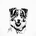 australian shepherd tattoo design idea