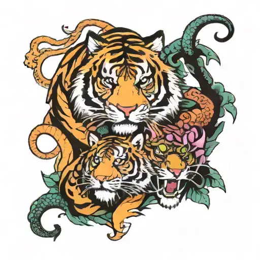 tiger and dragon tattoo design idea