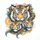 tiger and dragon tattoo design idea