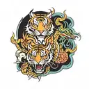 tiger and dragon tattoo design idea