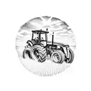 John Deere tractor in cornfield at sunset tattoo design idea
