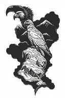 Condor Torres del Paine in the background tattoo design idea