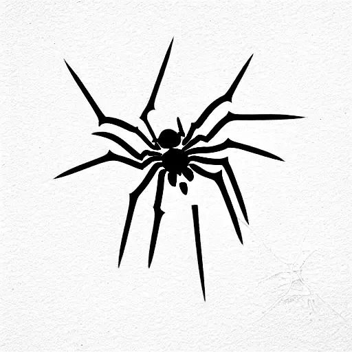 spider coming down with one cobweb tattoo design idea