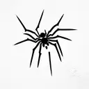 spider coming down with one cobweb tattoo design idea