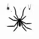spider coming down with one cobweb tattoo design idea