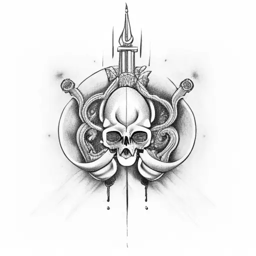 3 espadas corazón y cerebro  tattoo design idea