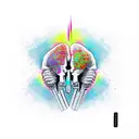 3 espadas corazón y cerebro  tattoo design idea