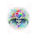 3 espadas corazón y cerebro  tattoo design idea