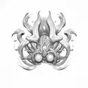 3 espadas corazón y cerebro  tattoo design idea