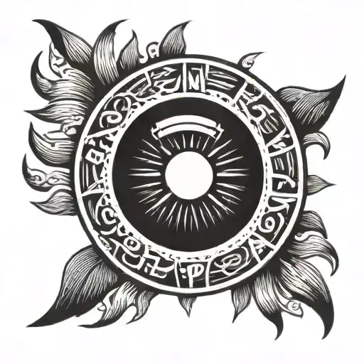 sun with words "sunny side up" encircling tattoo design idea