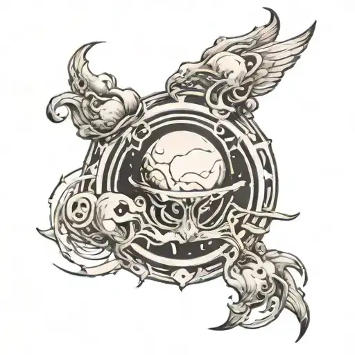 white planet tattoo design idea