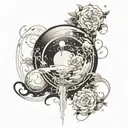 white planet tattoo design idea