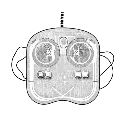 A videogame controller with shoe-themed buttons tattoo design idea