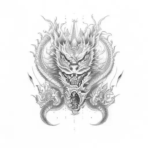 dragon rat tiger and dog tattoo design idea