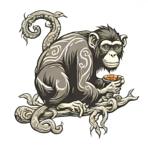 Monke tattoo design idea