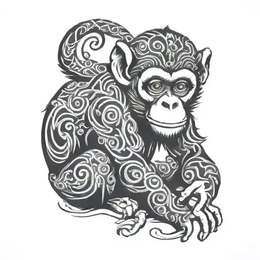 Monke tattoo design idea