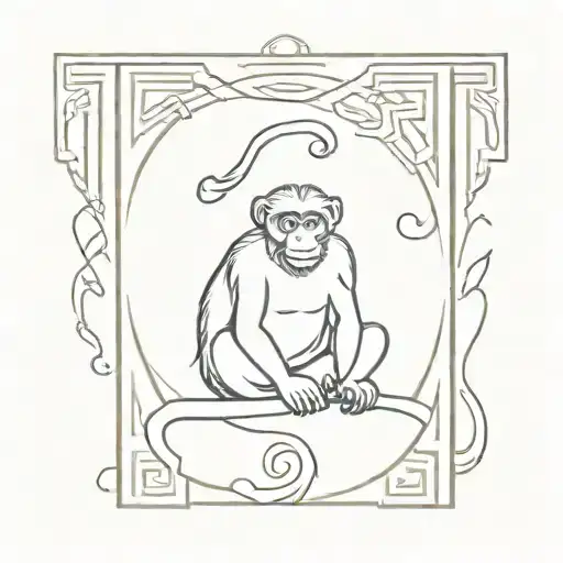 Monke tattoo design idea