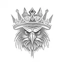 Eagle perched on a crown tattoo design idea
