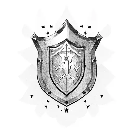 a knight holding a shield  tattoo design idea
